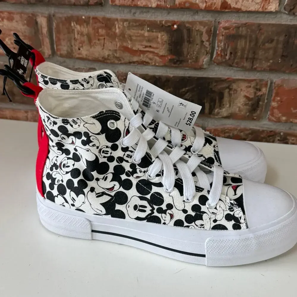 Mickey Mouse High Top Sneakers Womens Size 9 NEW Disney World - Picture 2 of 5